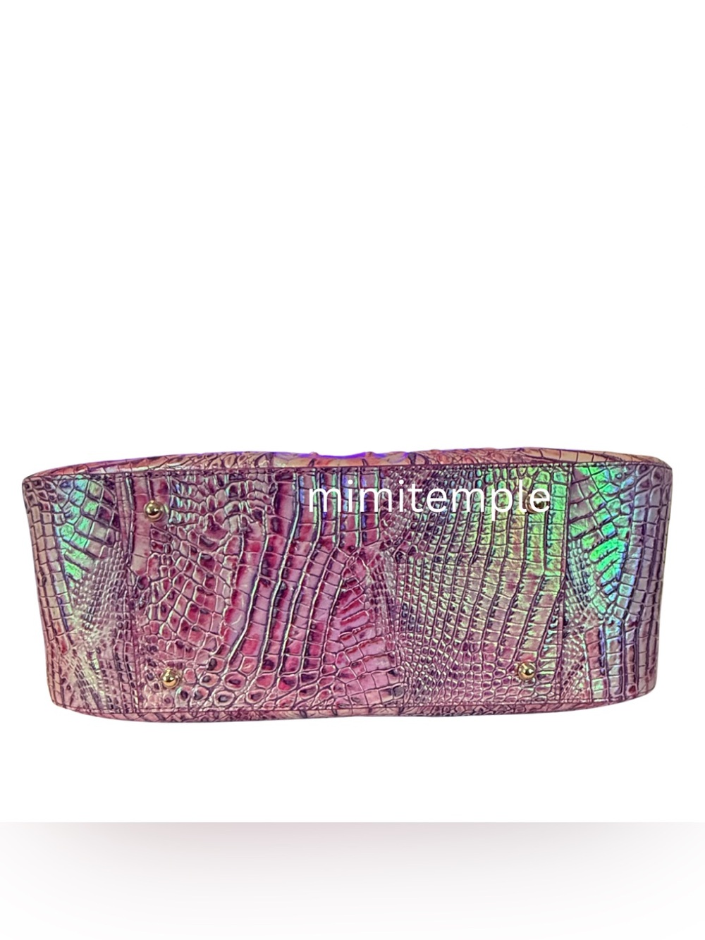 Brahmin Purple Iris - Aliza Iridescent Pink Croc-Embossed Tote Bag NWT - Picture 5 of 10